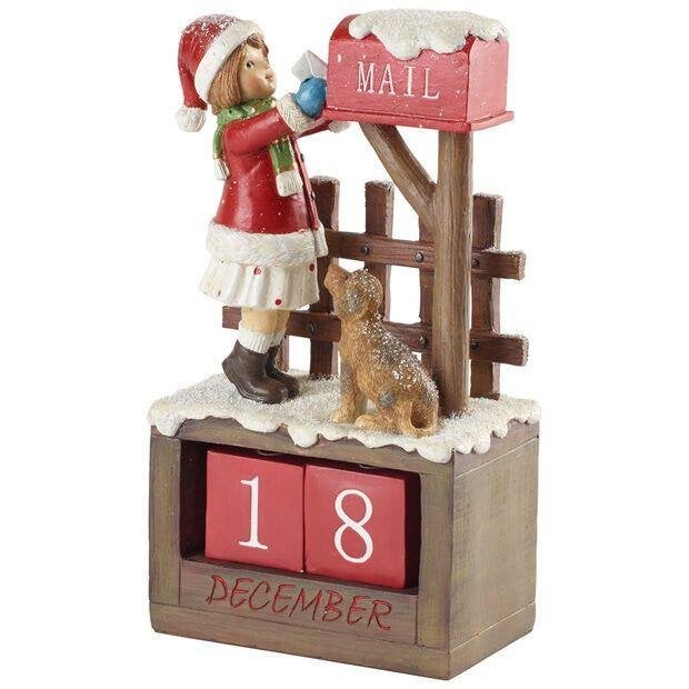 Villeroy Winter Collage Kerst mailbox kalendermeisje 22cm, Ophalen of Verzenden, Nieuw