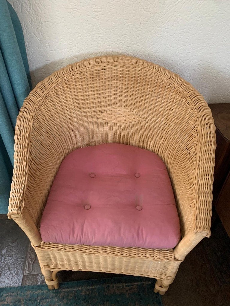 Rotan stoel, Ophalen, Bruin, Riet of Rotan, Eén