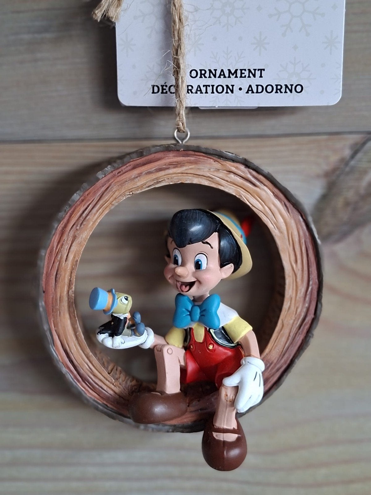 Disney ornament Pinokkio en Japie Krekel, Ophalen of Verzenden, Peter Pan of Pinokkio, Nieuw, Beeldje of Figuurtje