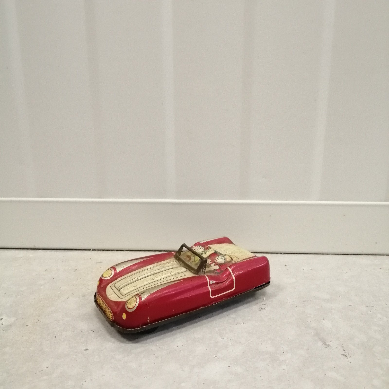 Antieke Blikken Auto | S-1458 | Cabriolet | Rood, Antiek en Kunst, Antiek | Speelgoed, Ophalen of Verzenden