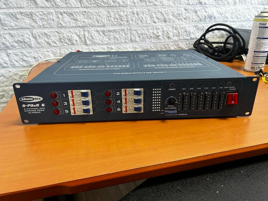 2X Showtec D-F3-M 6-kanaals DMX & Analoge Dimmer Pack, Ophalen of Verzenden, Gebruikt, Licht