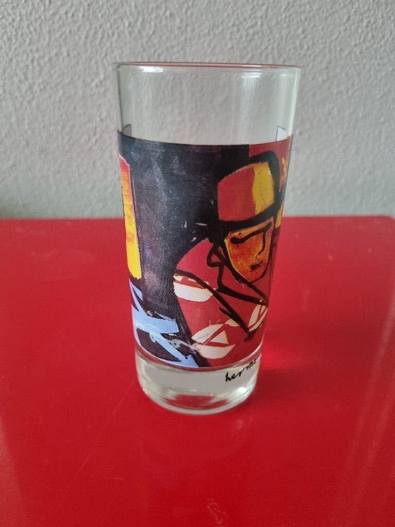 herman brood glas, Ophalen of Verzenden, Zo goed als nieuw, Bierglas