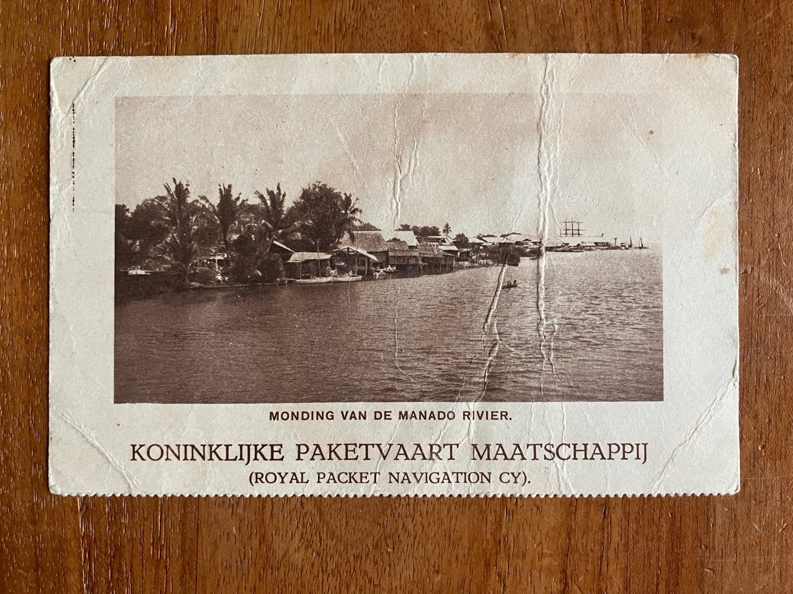 Monding Manado Rivier, Koninklijke Paketvaart Maatschappij, Verzamelen, Ophalen of Verzenden, Gebruikt, Kaart, Foto of Prent