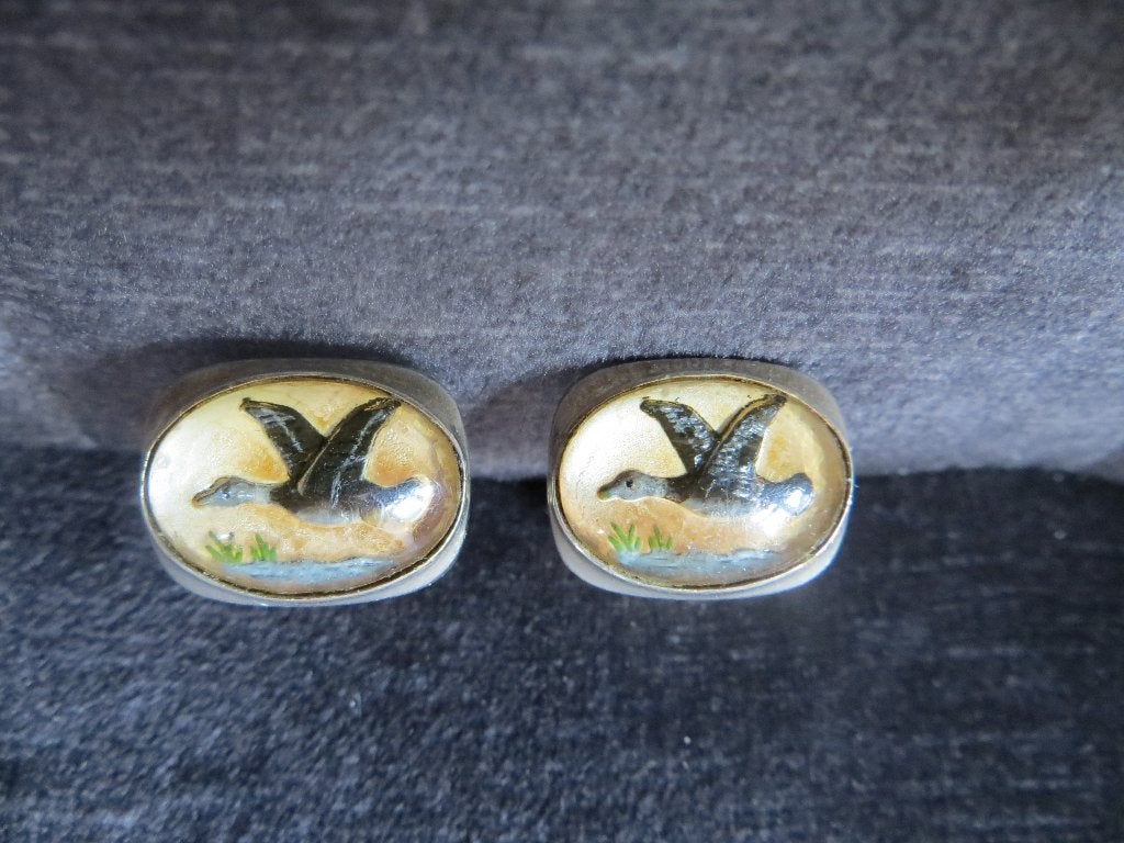 manchetknopen Wilde Eenden achter glas, Overige materialen, Xx, Ophalen of Verzenden, Xx