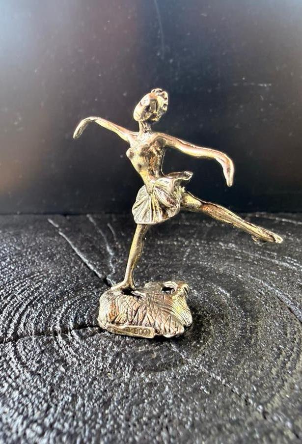 Zilveren miniatuur ballerina beeldje, Verzenden, Zilver