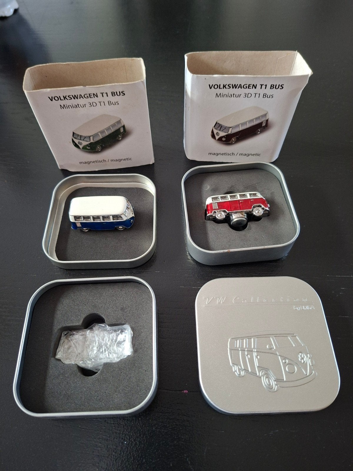 Miniatuur VW T1 Busjes - Magnetisch (5 x 2,2 x 2,3 cm), Ophalen of Verzenden, Groter dan 1:32, Auto, Overige merken