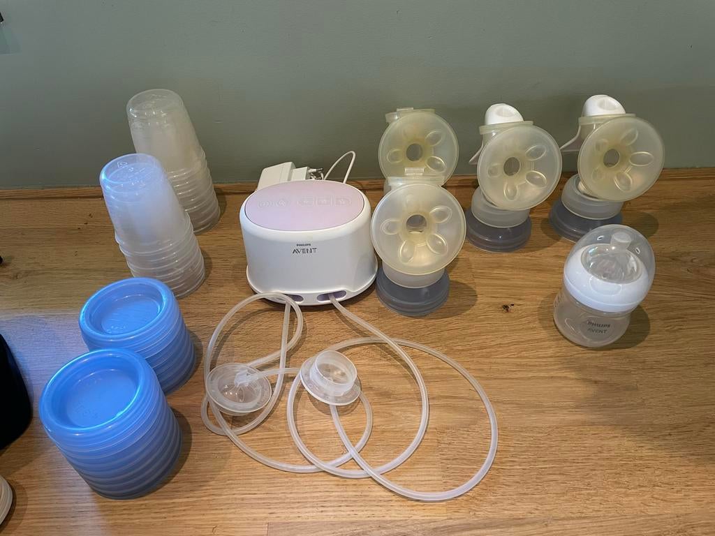 Philips Avent dubbele elektrische borstkolf met accessoires, Ophalen, Gebruikt, Borstkolf