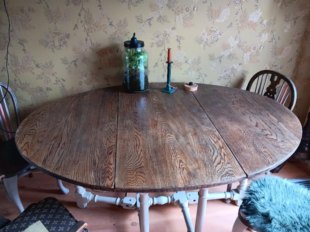 Ovale eettafel, Huis en Inrichting, Tafels | Eettafels, Ophalen, Gebruikt, 100 tot 150 cm, Eikenhout