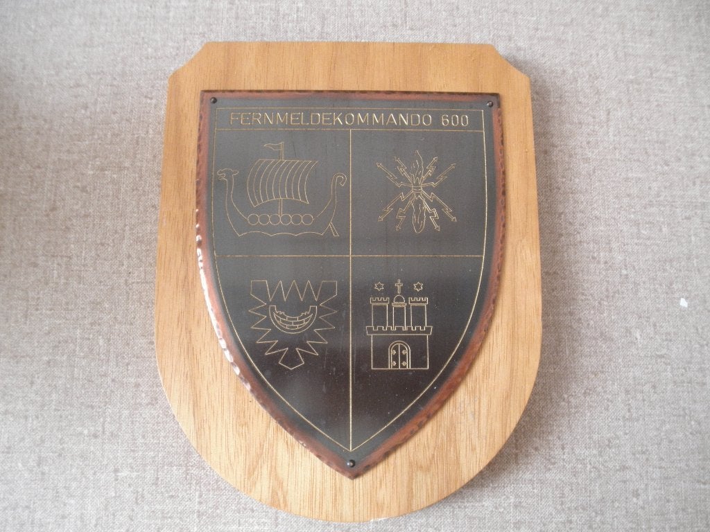 schildje Fernmeldekommando 600, Ophalen of Verzenden, Landmacht, Duitsland, Embleem of Badge