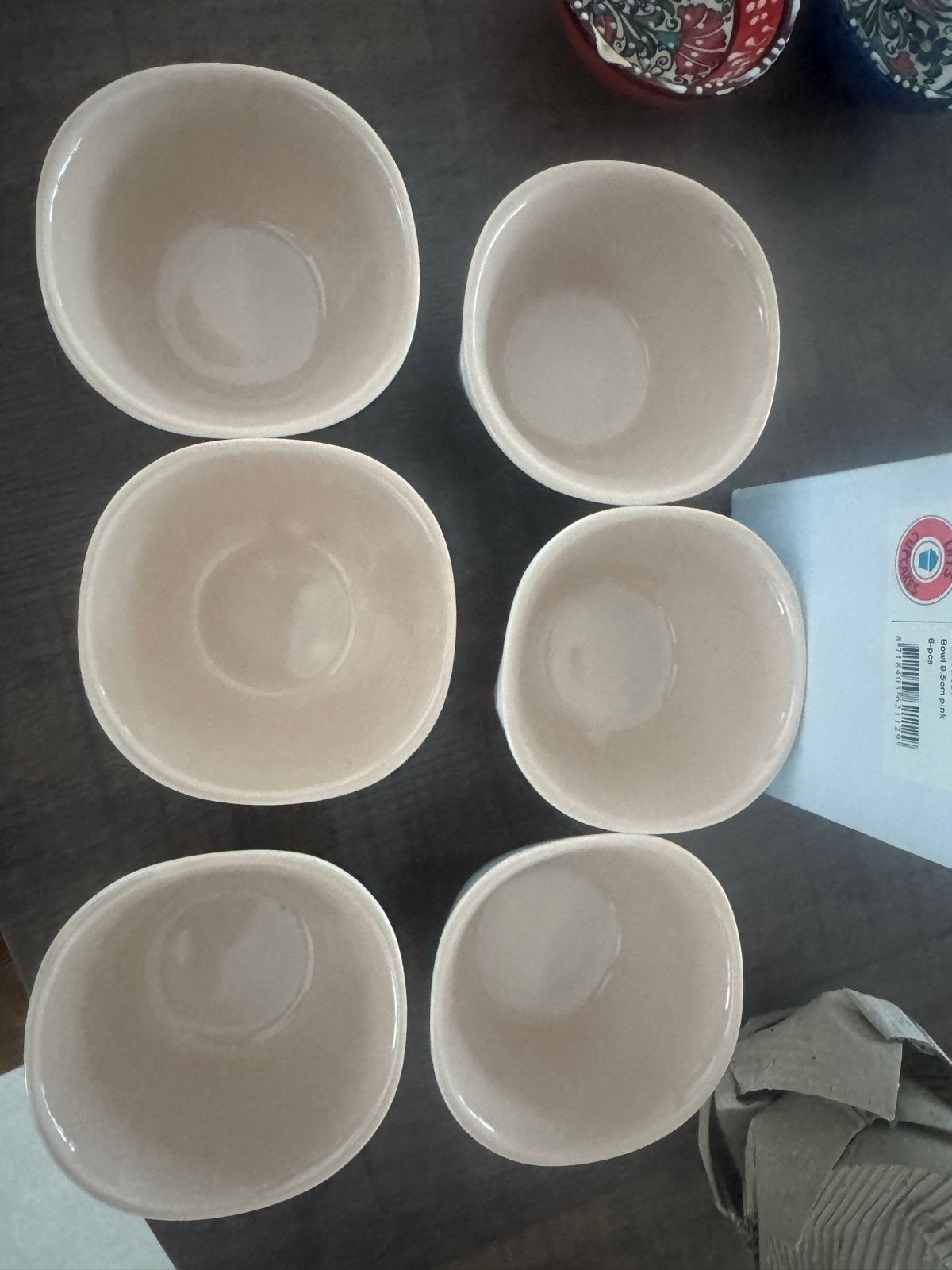 Set van 6 roze schaaltjes - Lily's Cupcakes, Huis en Inrichting, Keuken | Servies, Nieuw, Ophalen of Verzenden, Schaal of Schalen