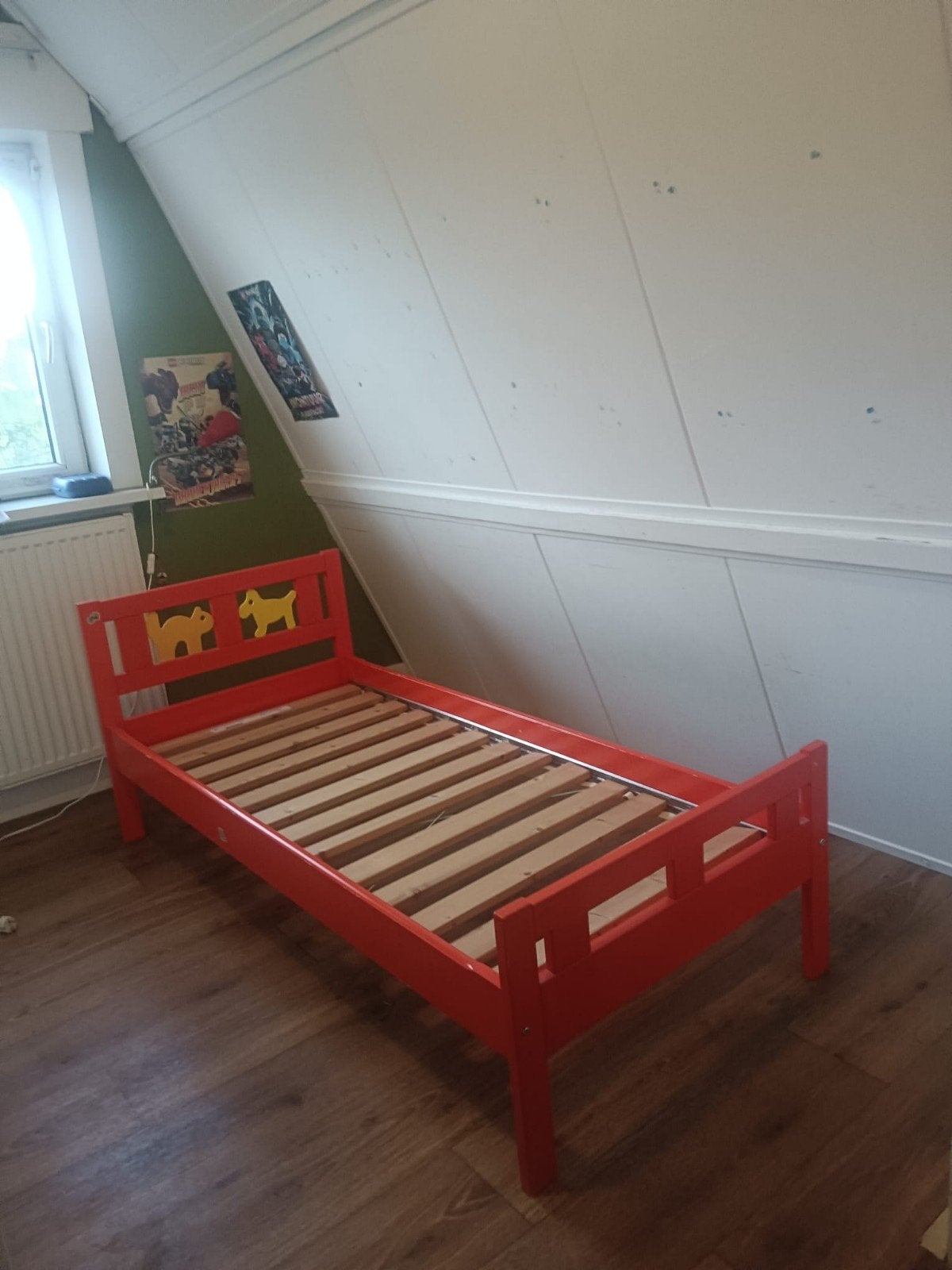 IKEA SULTAN LADE eenpersoonsbed (rood), Ophalen, Gebruikt, Rood, Hout