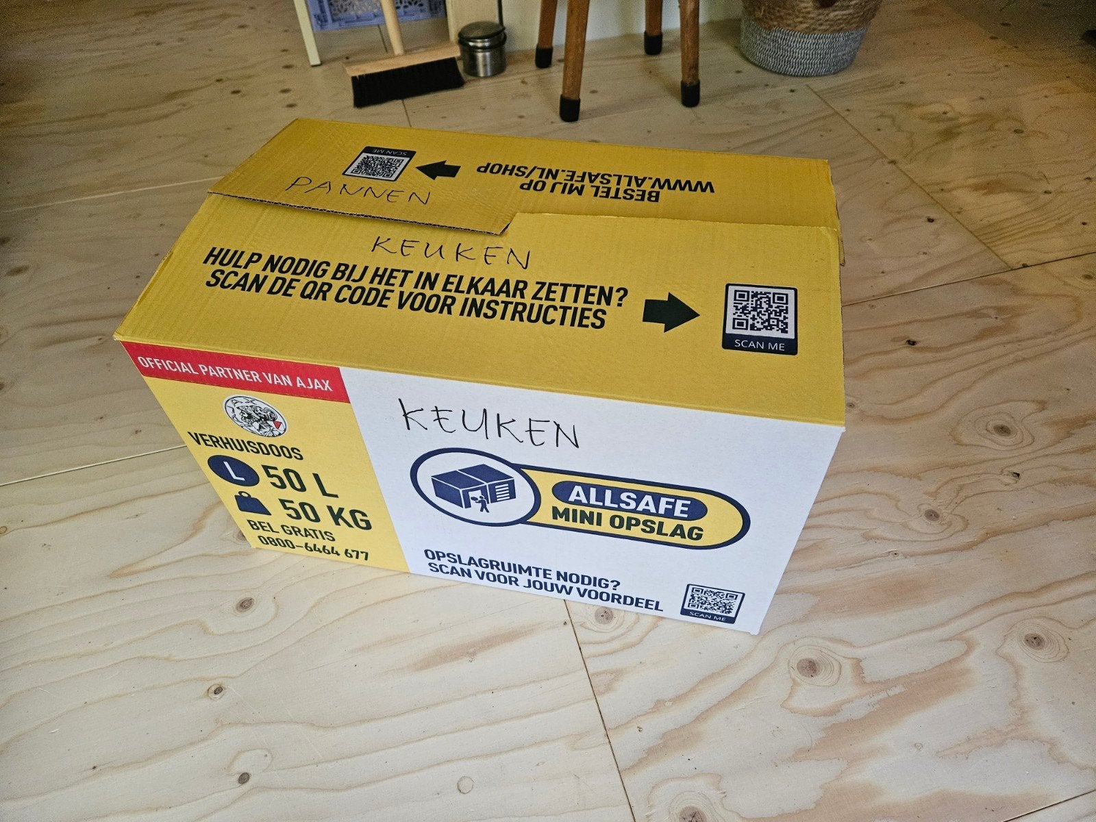 ALLSAFE Verhuisdozen Large 50L - 18 stuks, Ophalen, 40 tot 60 cm, 50 tot 75 cm, 35 tot 50 cm