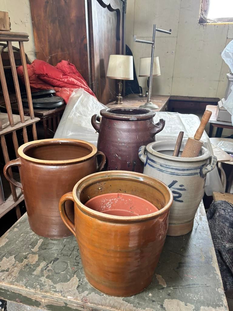 Lot van 4 Keulse potten , grespotten, Ophalen