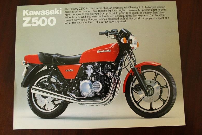 Kawasaki Z500 motorfiets verkoop folder Z 500, Motoren, Ophalen of Verzenden, Kawasaki