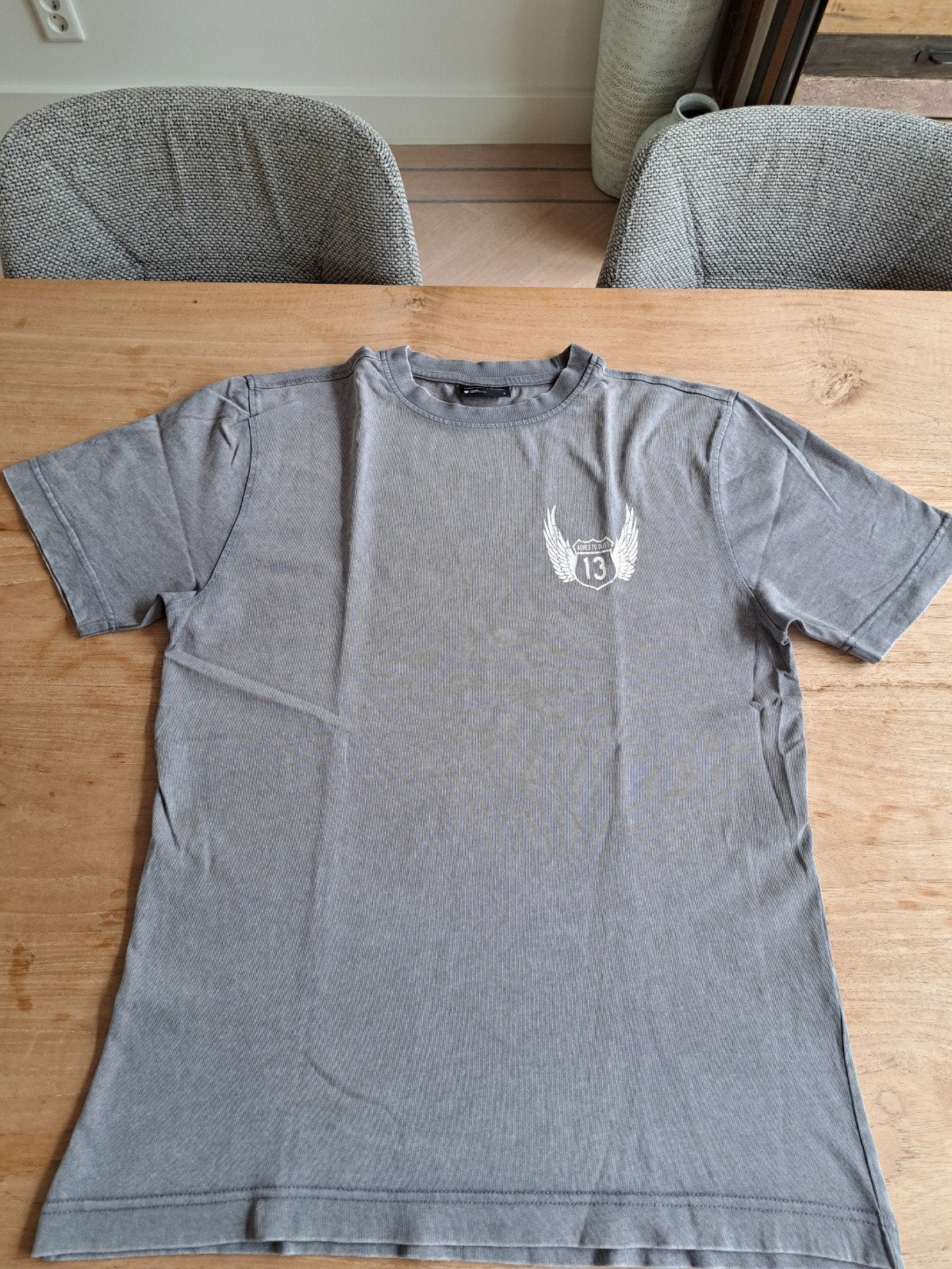 Grijs t-shirt met print - Ashes to Dust, Ashes to dust, Ophalen of Verzenden, Grijs, Gedragen