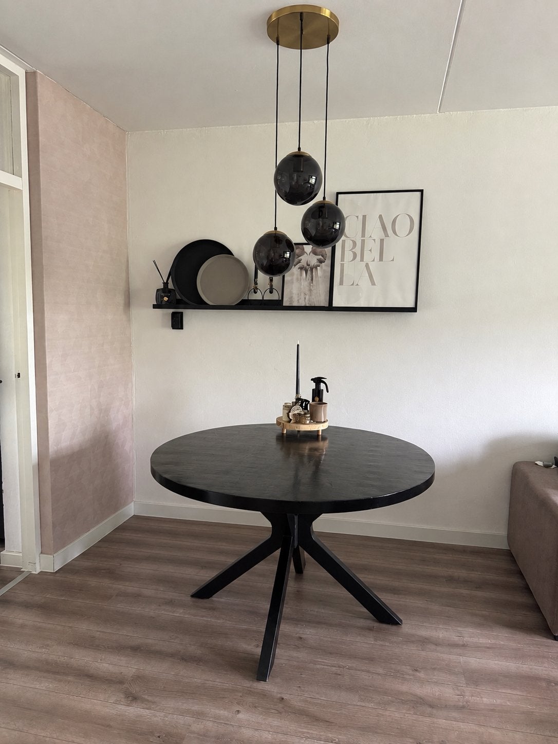 Complete moderne eetkamer set – nette staat, Huis en Inrichting, Ophalen, Zo goed als nieuw, Rond, 100 tot 150 cm