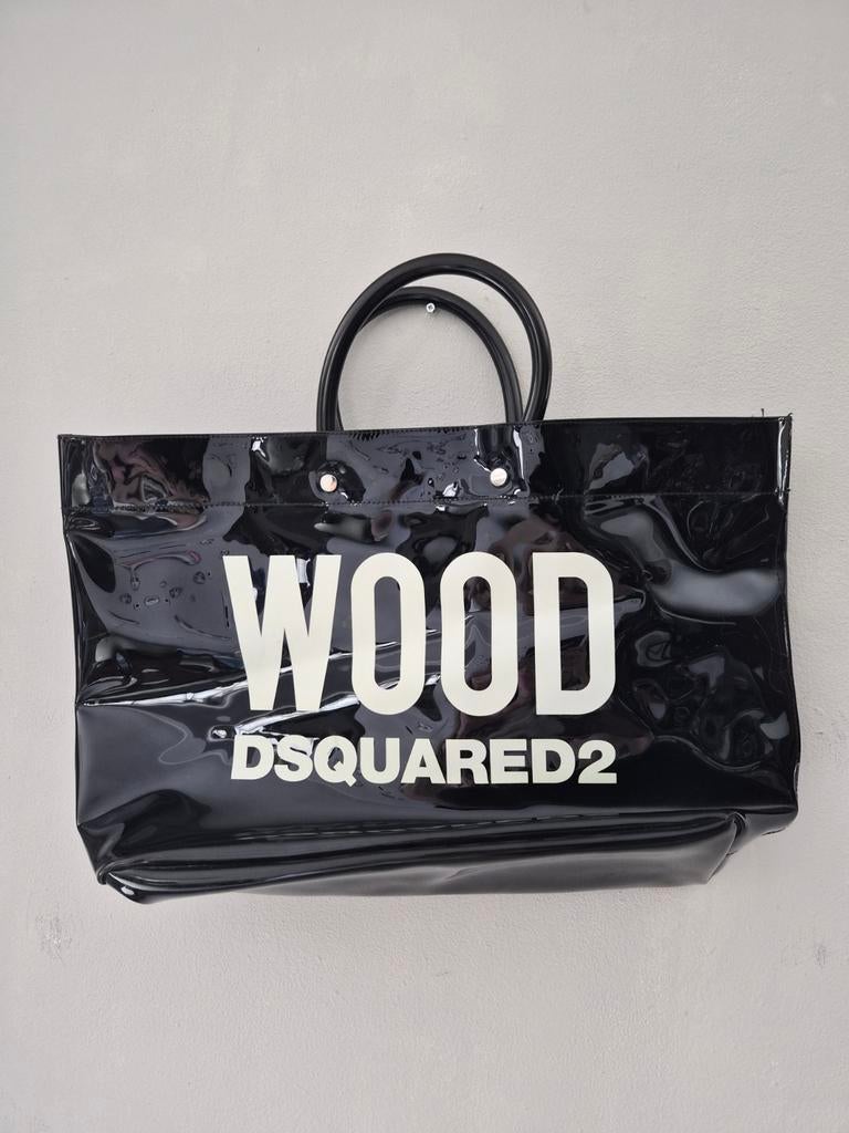 Dsquared2 lak strandtas, Ophalen of Verzenden, Zo goed als nieuw, Zwart, Shopper