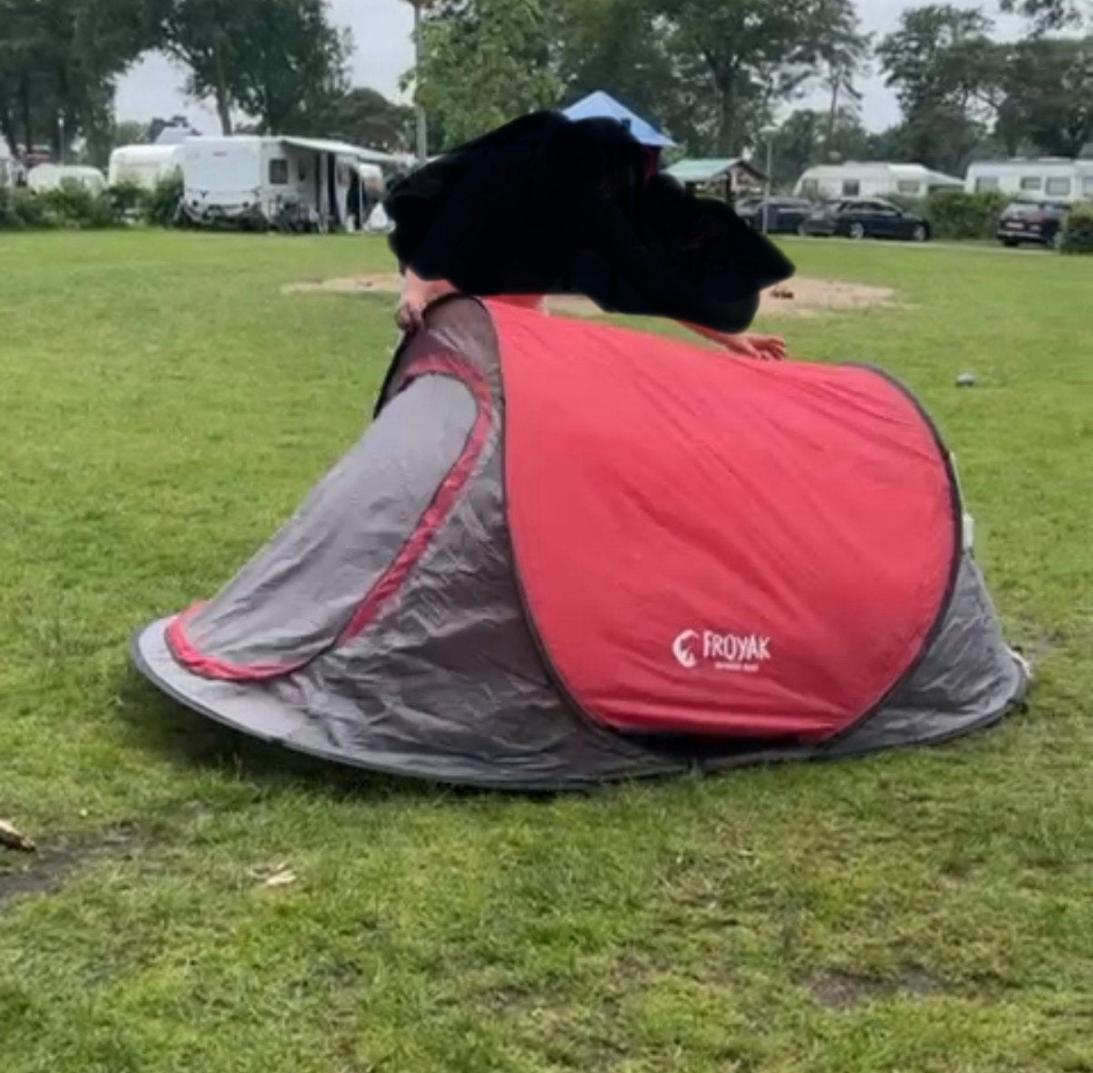 Popup tent, opvouwtent, festivaltent 1 persoons, Caravans en Kamperen, Ophalen, Gebruikt, Tot en met 2
