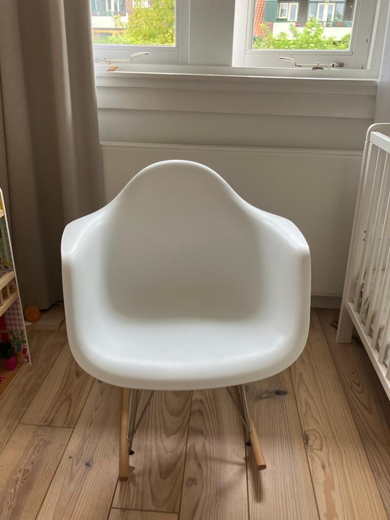 Vitra Eames RAR Schommelstoel - Wit, Huis en Inrichting, Ophalen, Kunststof, Wit, Zo goed als nieuw