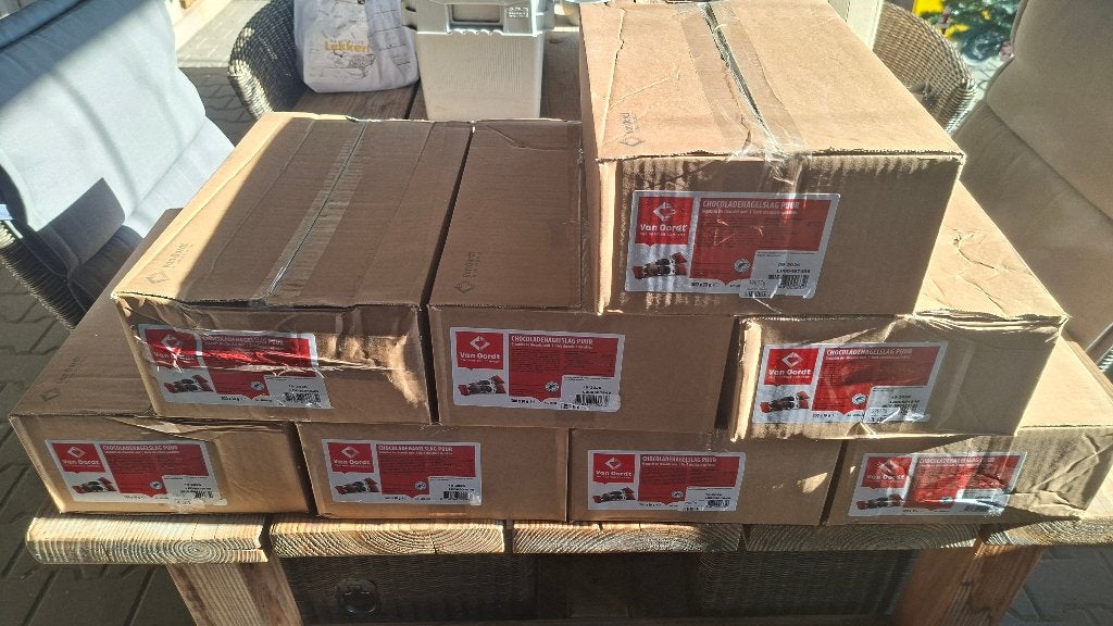 8 dozen Van Oordt zakjes Chocoladehagelslag Puur, Ophalen of Verzenden