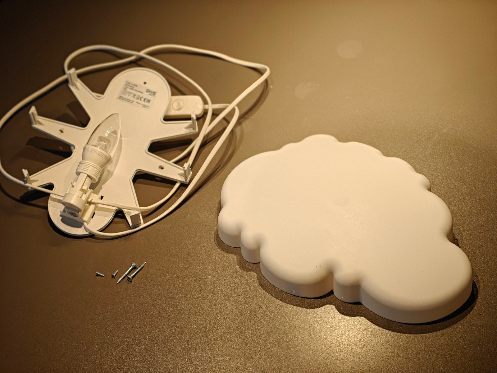 IKEA SMILA BLOMMA wandlamp - wit, wolk, Met schakelaar, Wit, Kunststof, E14 (klein)