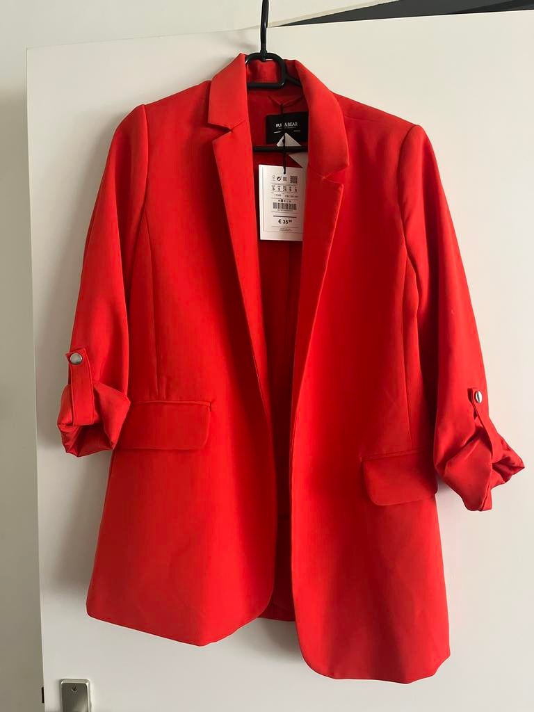 Rode blazer pull&bear, Kleding | Dames, Ophalen of Verzenden, Zo goed als nieuw, Maat 36 (S), Rood