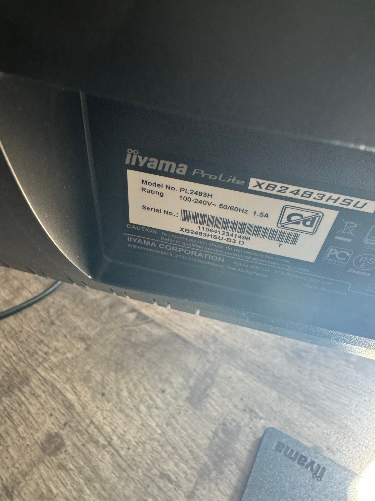 2x Iiyama ProLite XB2483HSU monitoren - Full HD, Computers en Software, Monitoren, Ophalen, Gebruikt, 3 tot 5 ms, In hoogte verstelbaar