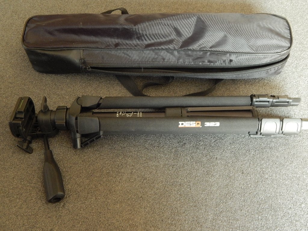 DESQ 323 tripod + draagtas statief, Zo goed als nieuw, Inklapbaar, 125 tot 150 cm, Ophalen of Verzenden