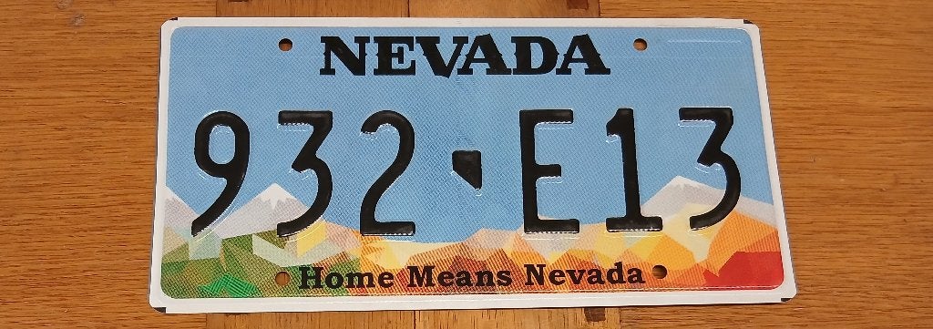 Kentekenplaat Nevada USA, Verzenden, Gebruikt, Auto's