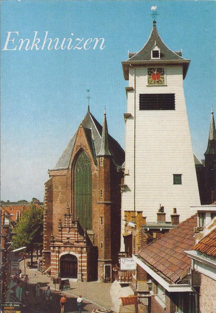 Enkhuizen Westerkerk met toren ongelopen ansichtkaart a1641, Ophalen of Verzenden, 1960 tot 1980, Ongelopen, Noord-Holland