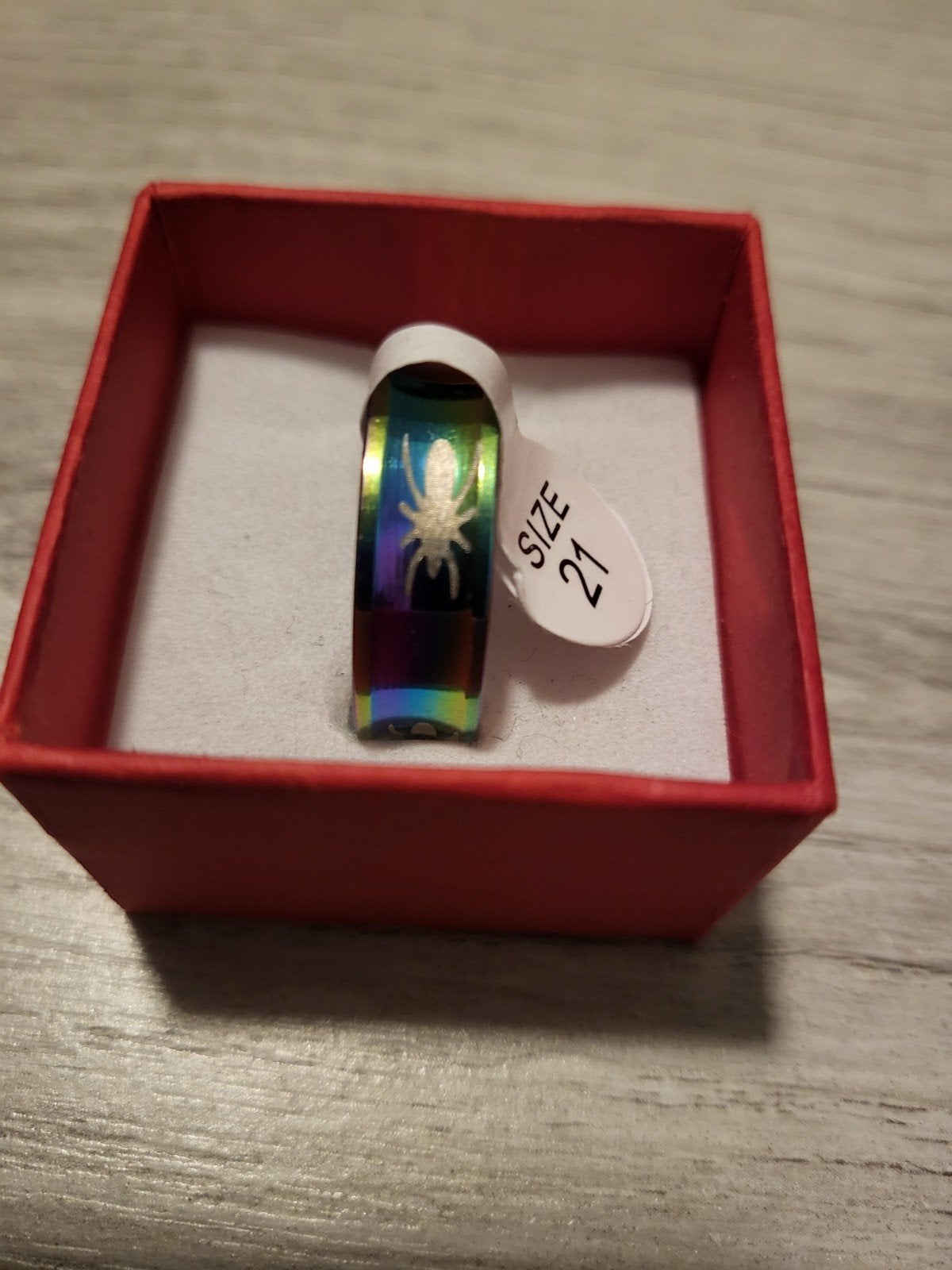 Nieuwe Regenboog Ring met Spin Design - Maat 21, Overige kleuren, 20 of groter, IJzer of Staal, Nieuw