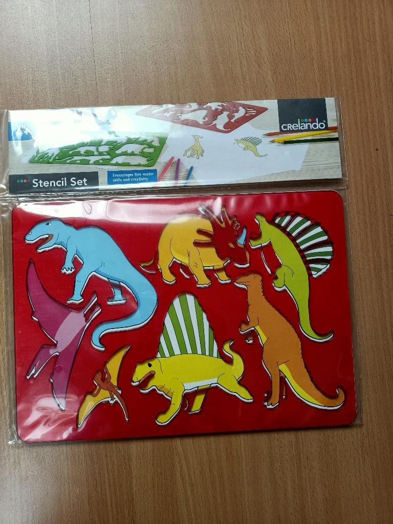 Tekensjablonen - 2 sjablonen dino's en dieren, Kinderen en Baby's, Ophalen of Verzenden, Nieuw