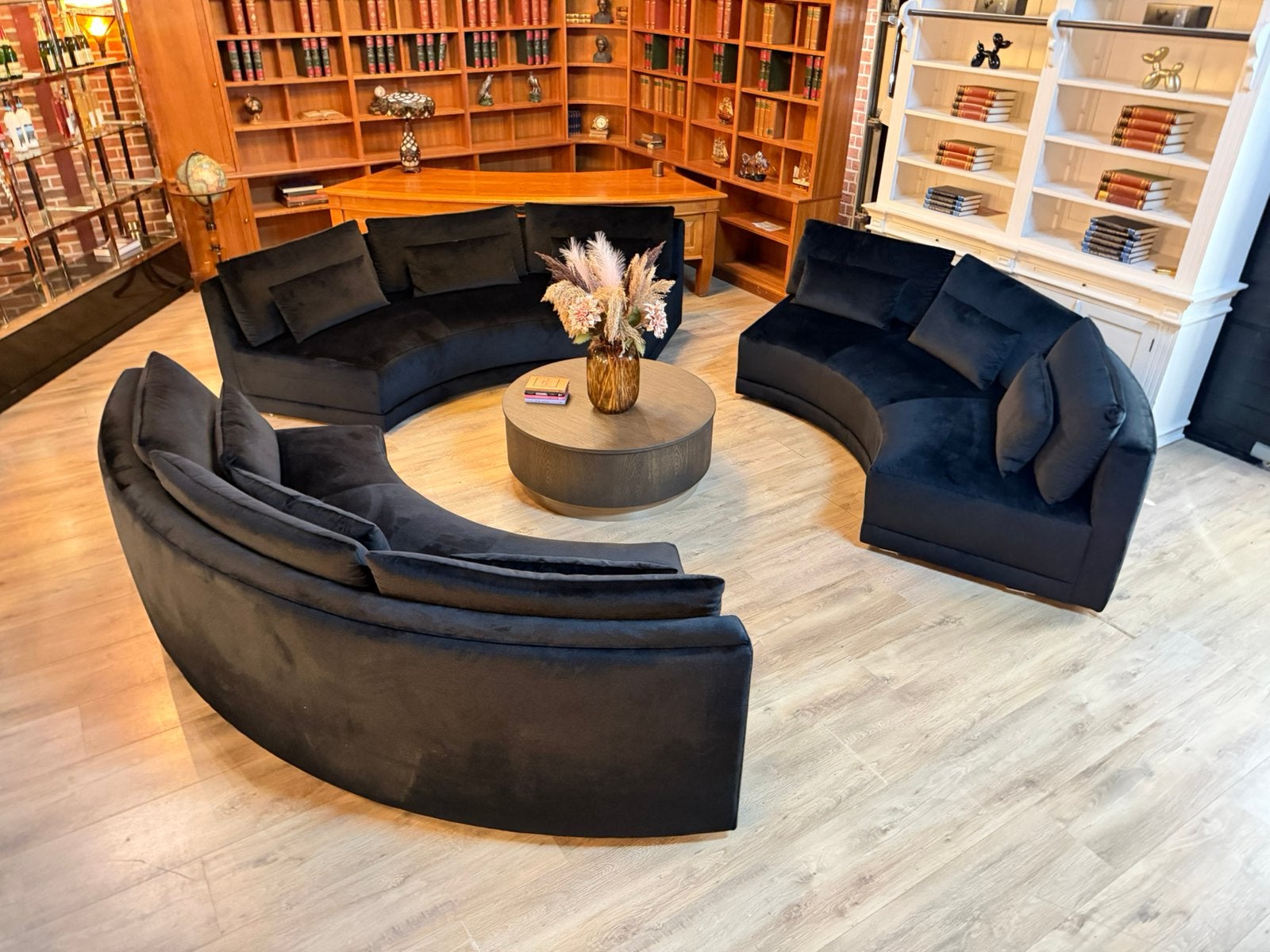 Passe Partout Pommeline Banana– Ronde zwarte grote Bank, Overige maten, Chesterfield jinkie, Info@chesterfieldjunkie.nl, Ophalen of Verzenden