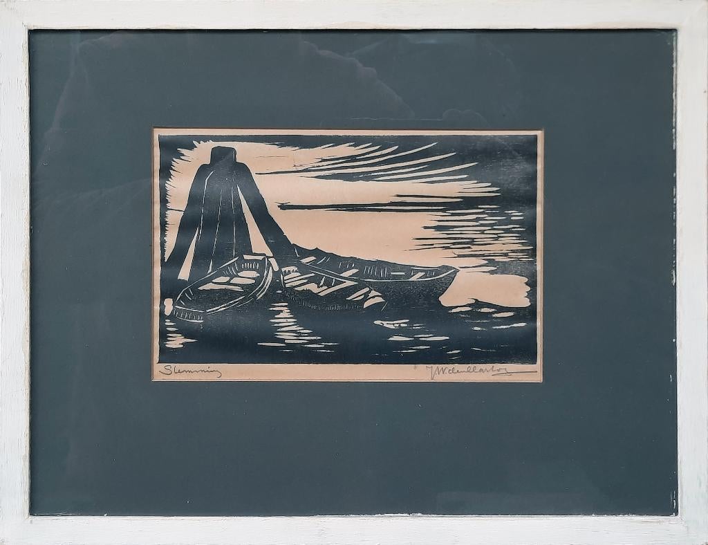 Zonder Titel - Kunstenaar: J.W. den Hartog, 28 cm, Ingelijst, 1950 - 1999, Ophalen of Verzenden