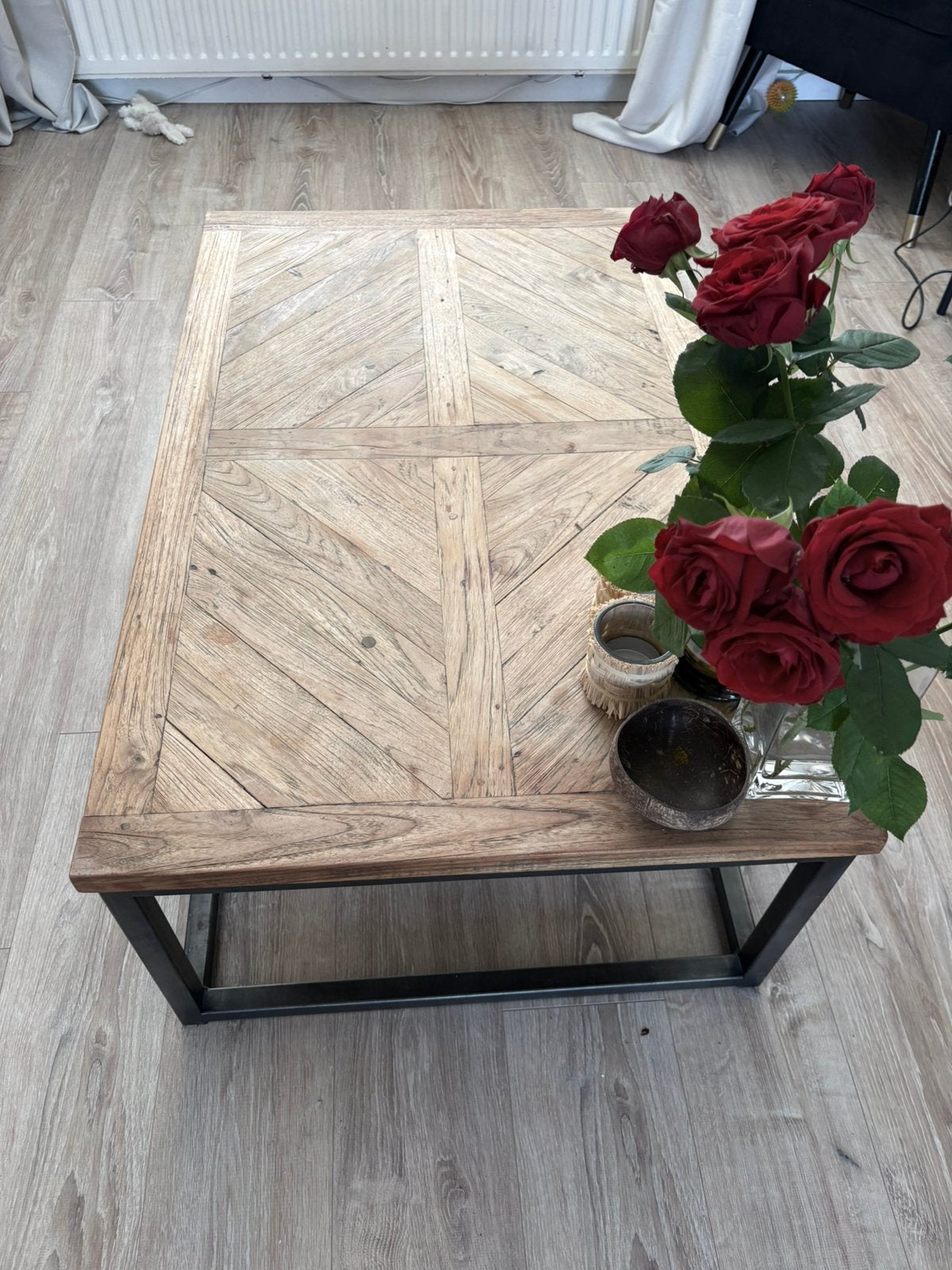 Mangohout salontafel rechthoek - 110x70x40 cm, Ophalen, Gebruikt, 100 tot 150 cm, 50 tot 100 cm