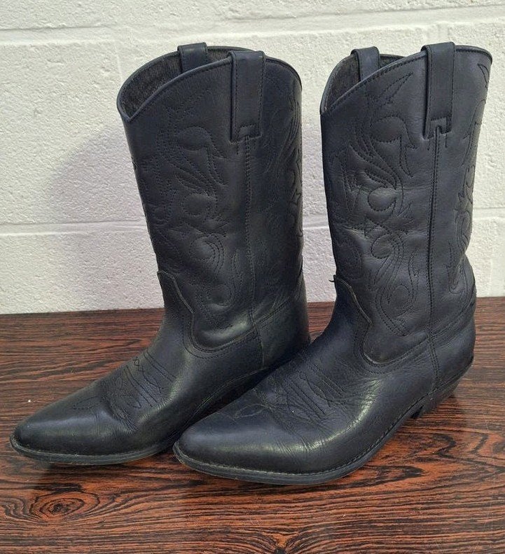 Zwarte cowboylaarzen - Maat 43, Ophalen of Verzenden, Gedragen, Zwart, Lage of Enkellaarzen