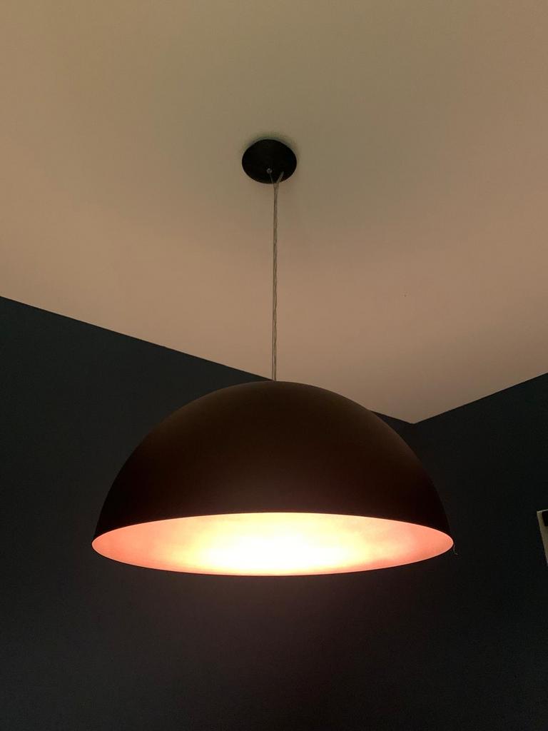 Zwarte hanglamp, Huis en Inrichting, Lampen | Hanglampen, Ophalen, Zo goed als nieuw, Metaal, Minder dan 50 cm