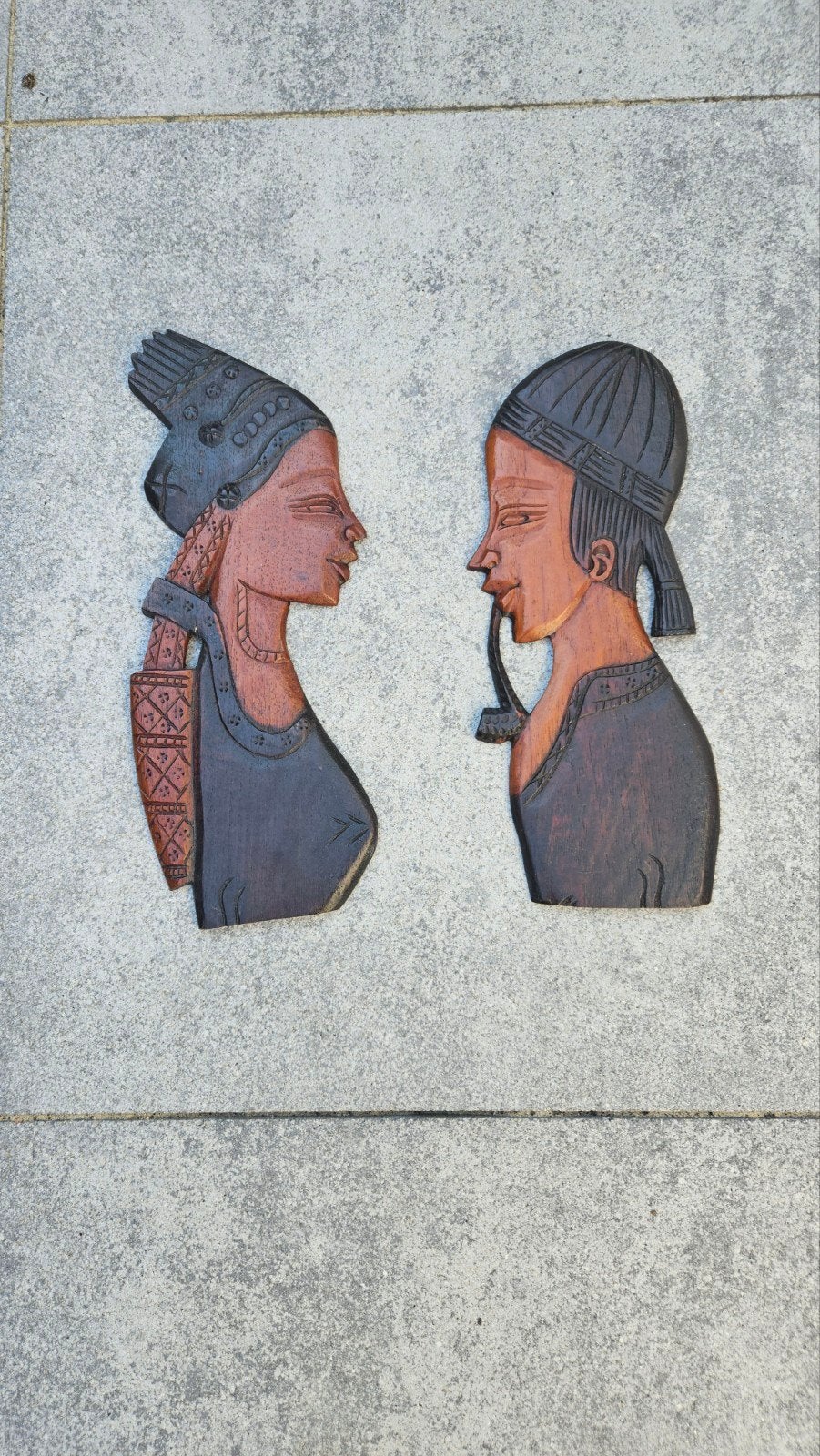Afrikaans houten reliëf snijwerk - 33cm, Ophalen of Verzenden, Handgemaakt, 20 - 50 cm, Hout