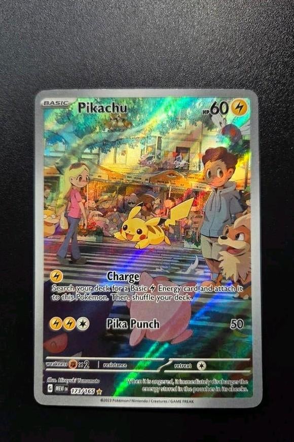 Pikachu 173/165 Pokemon 151 Illustration Rare, Ophalen of Verzenden, Zo goed als nieuw, Booster, Foil
