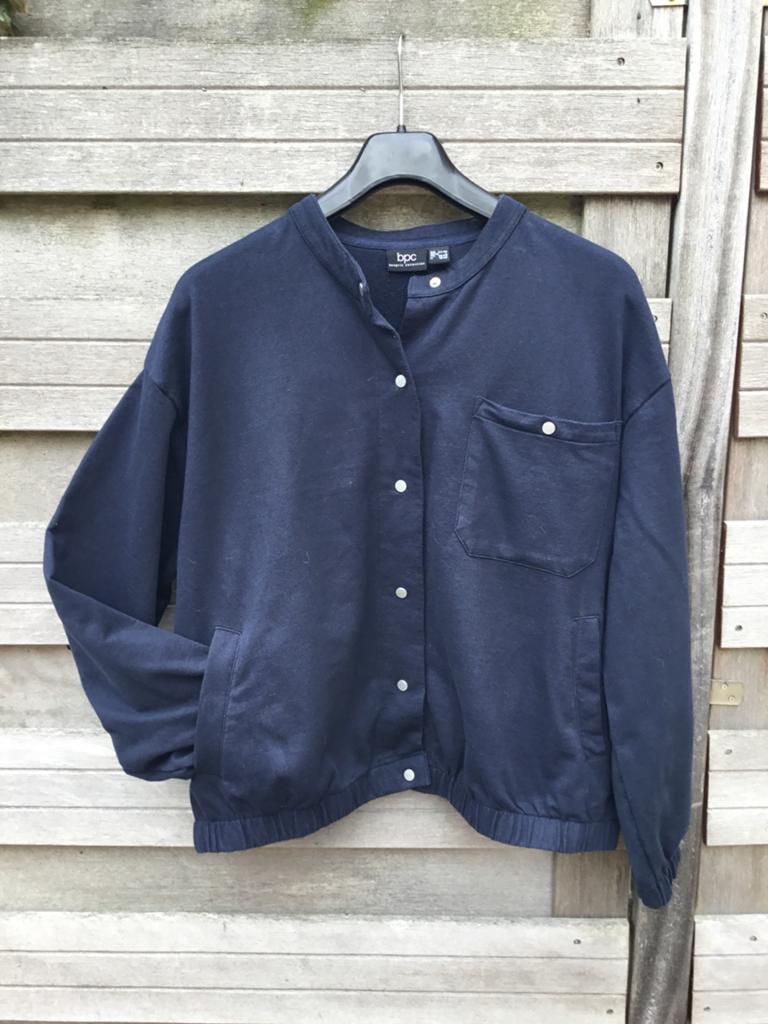 Donkerblauwe BPC Bonprix Collection Bomberjack maat 44/46, Ophalen of Verzenden, Gedragen