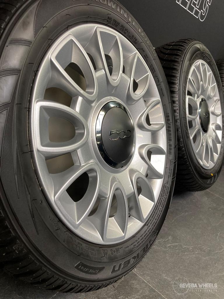 15” originele Fiat 500 velgen + winterbanden 4x98 185/55/15, Auto-onderdelen, Banden en Velgen, Gebruikt, 15 inch, -, -
