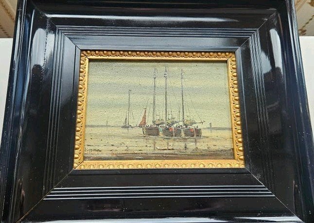 gesign J.Heppener (1826-1898 )Scheveningen bomschuiten, Ophalen