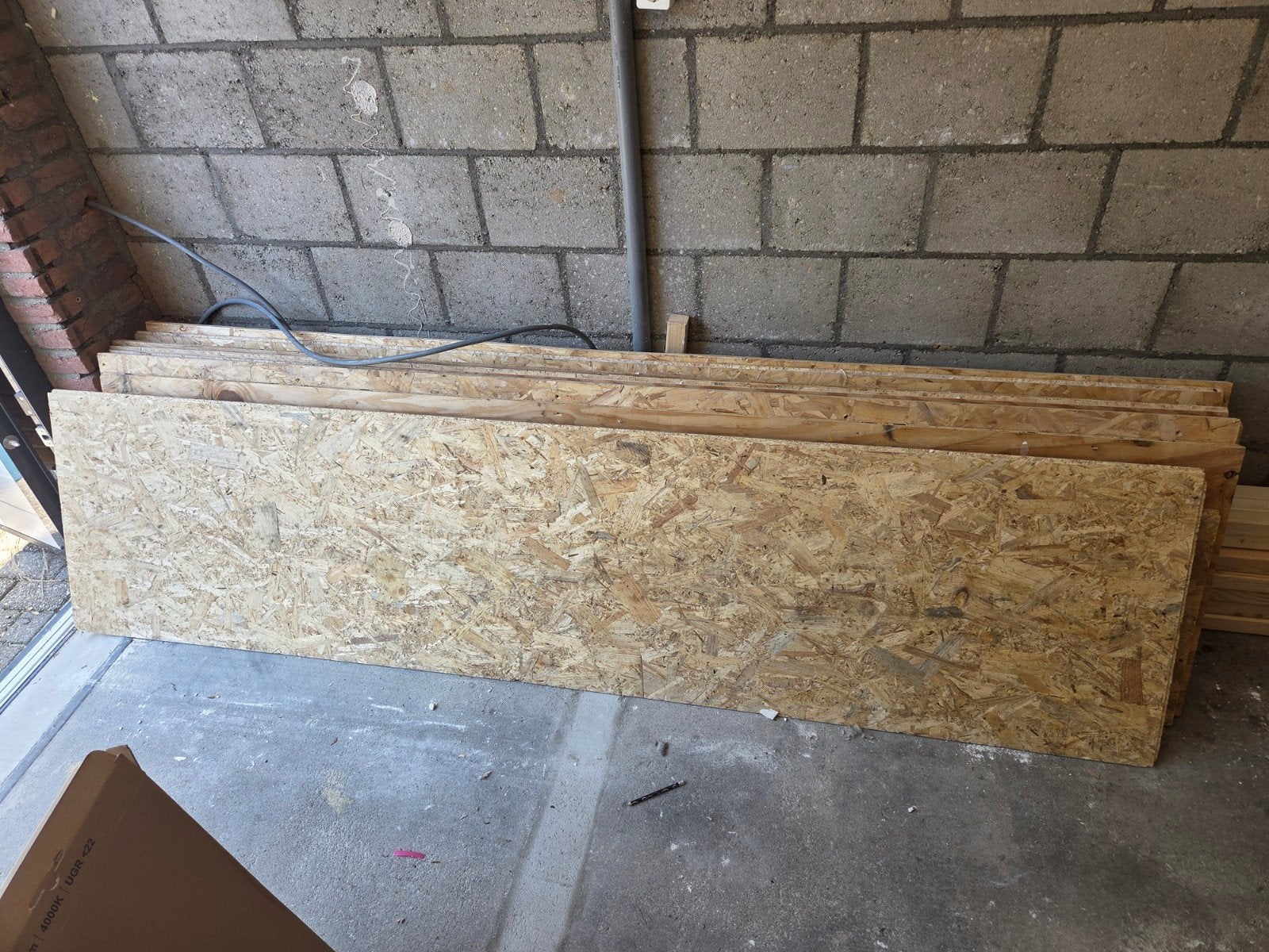 OSB en Underlayment platen 12 stuks gebruikt., Doe-het-zelf en Verbouw, Platen en Panelen, Ophalen, Gebruikt, Hout, 20 tot 50 mm