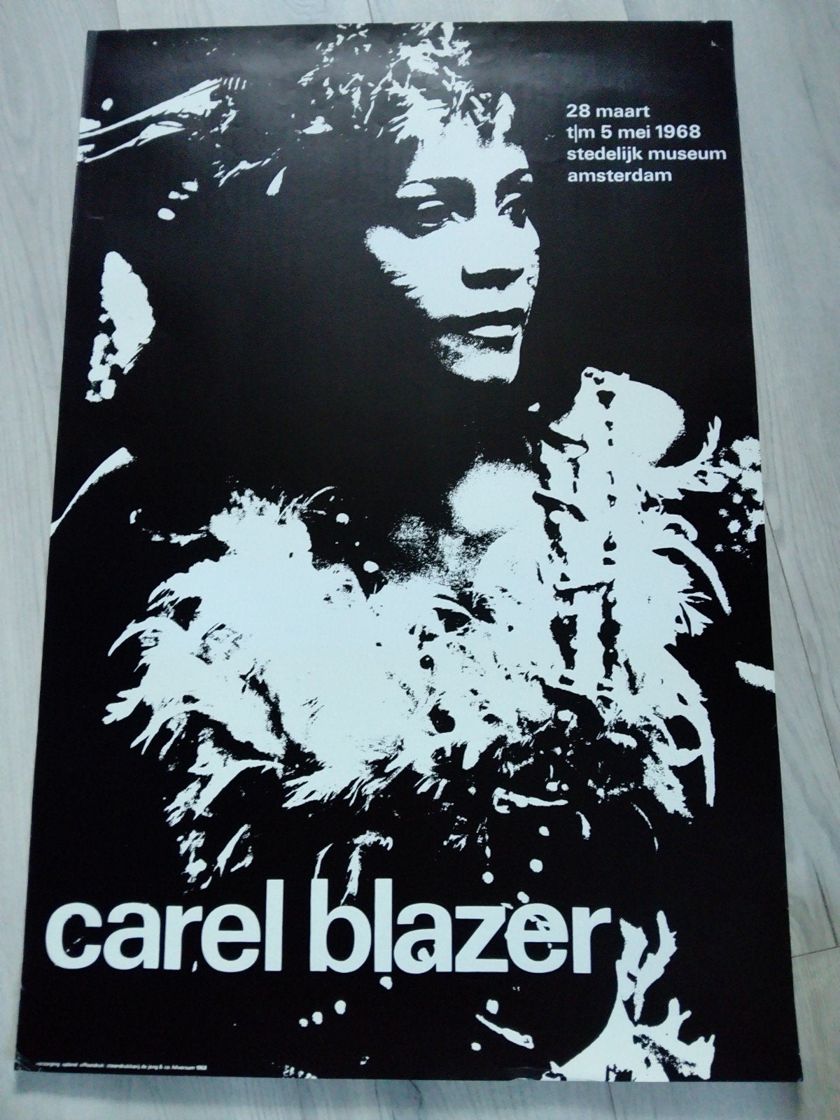Carel Blazer Stedelijk Museum Amsterdam Poster 1968, Ophalen of Verzenden, Gebruikt, A1 t/m A3, Overige onderwerpen