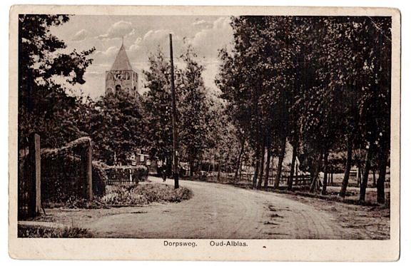 Oud-Alblas Dorpsweg  in vroeger tijd, Verzamelen, Verzenden, Voor 1920, Gelopen, Zuid-Holland