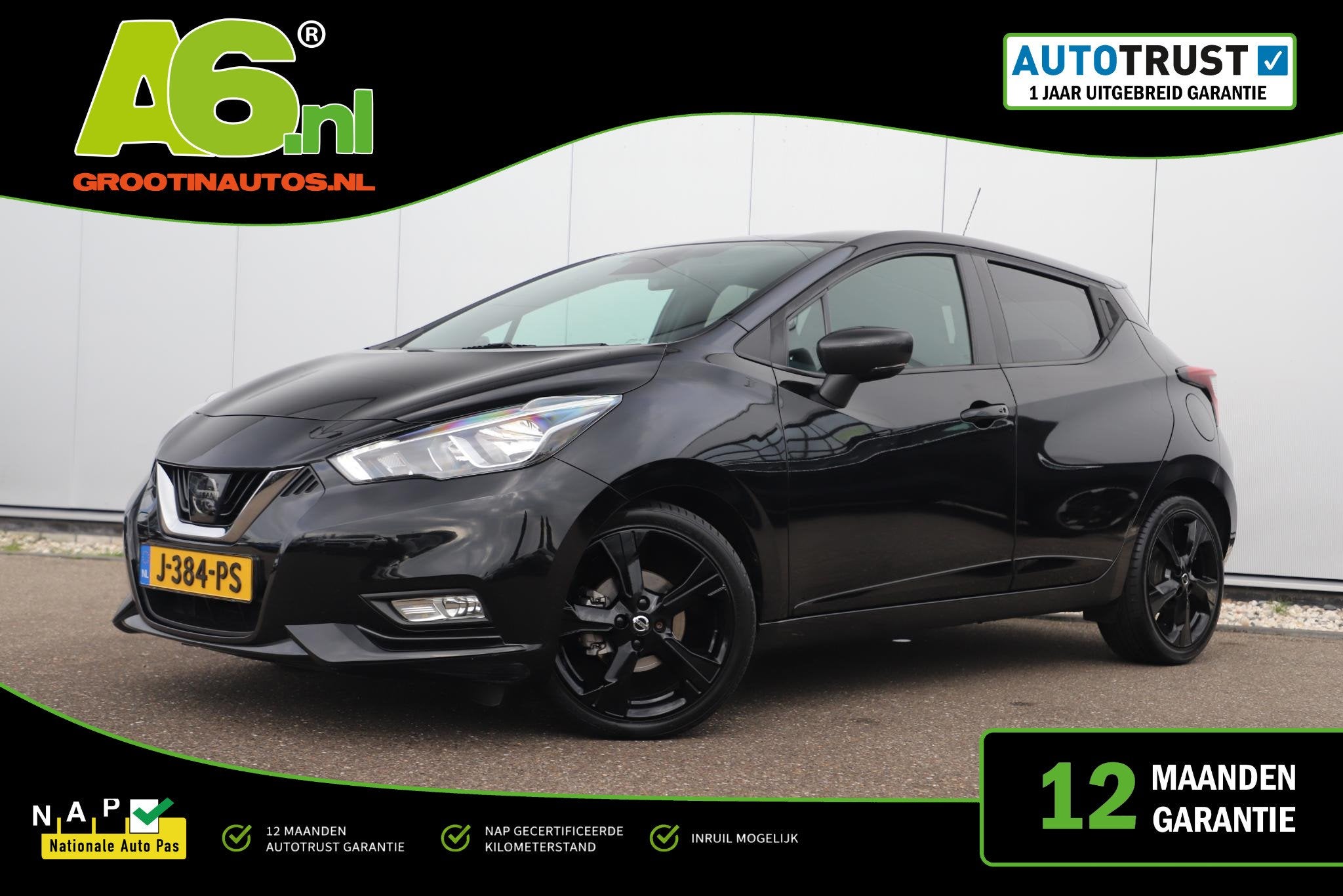 Nissan Micra 1.0 IG-T N-Sport Black Edition 101PK 17 inch LM, Auto's, Voorwielaandrijving, Met garantie (alle), Zwart, Origineel Nederlands