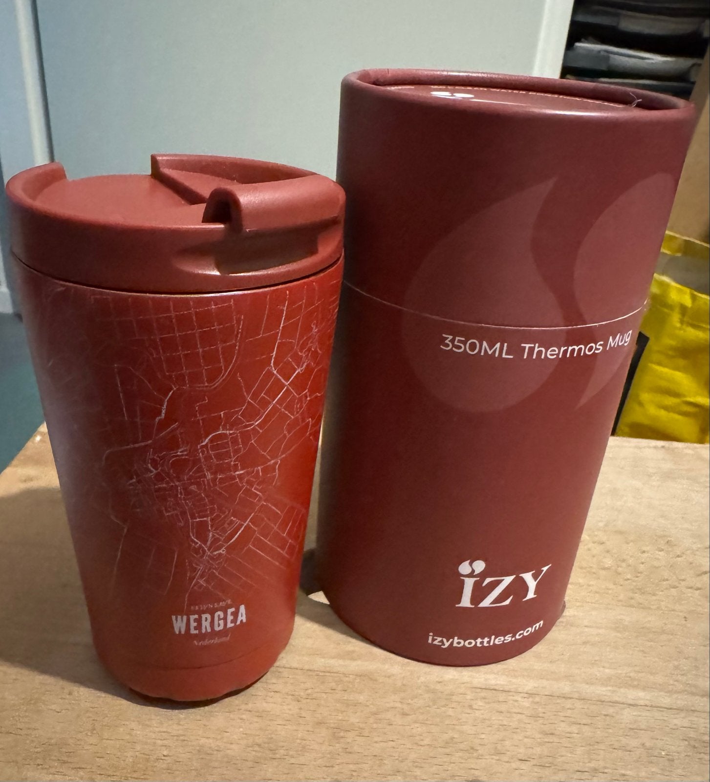 Izy Bottles Thermosbeker 350ml - Wergea, Overige typen, Ophalen of Verzenden, Zo goed als nieuw, Metaal