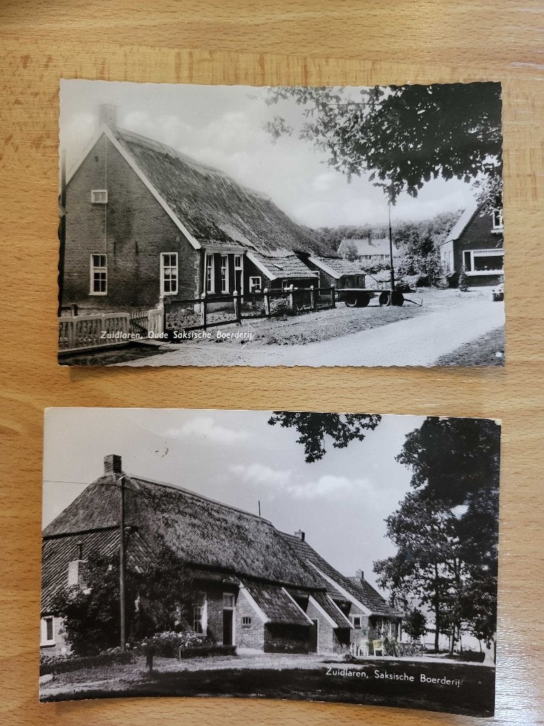 ansicht Zuidlaren Saksische Boerderij (2x), Verzamelen, Ansichtkaarten | Nederland, Ophalen of Verzenden, Voor 1920, Drenthe