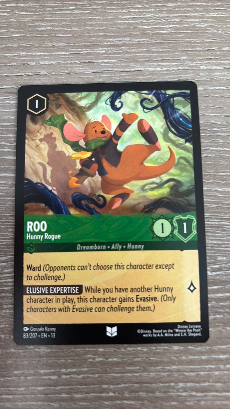 Disney Lorcana Roo Hunny Rogue 83-207 13ATV nonfoil, Hobby en Vrije tijd, Verzamelkaartspellen | Overige, Ophalen of Verzenden