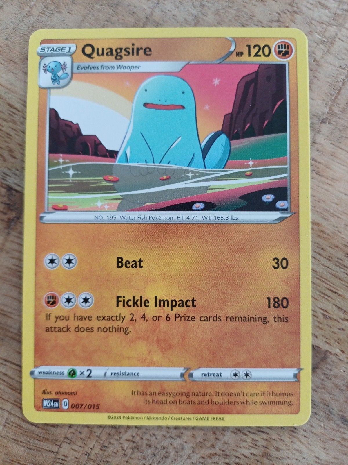 Quagsire 007/015 McDonald's 2024 Pokémon Kaart, Ophalen of Verzenden, Zo goed als nieuw, Losse kaart